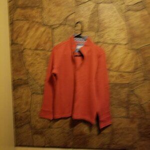 NWT, Orvis Men's Long Sleeve, 1/4 Zip, Pullover, Orange, Medium